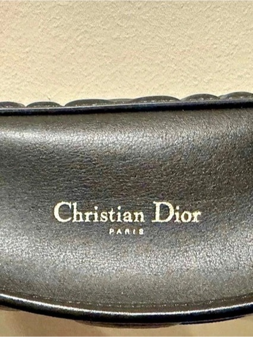 Christian Dior Cannage Leather Sunglasses Case Black